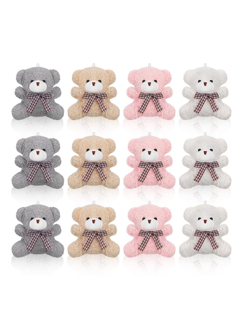 Adroable 12pcs 4 Inch Plush Mini Animal Toys for Birthday Parties Gifts DIY Keychains Favors