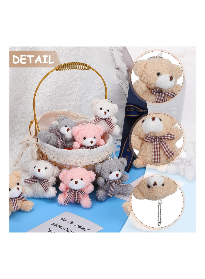 Adroable 12pcs 4 Inch Plush Mini Animal Toys for Birthday Parties Gifts DIY Keychains Favors