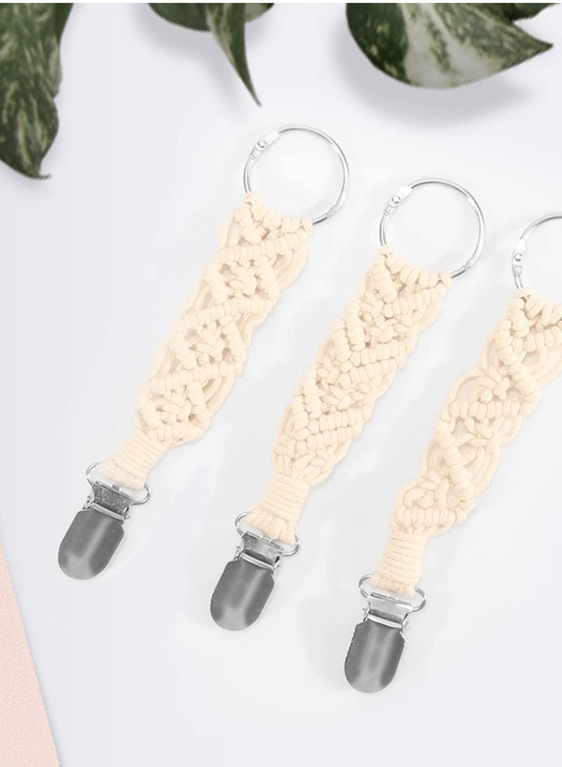 Travel Hat Clips Set for Adults and Kids Elastic Mitten Strap Clip Suitable Outdoor Accessory 6 Pcs Beige