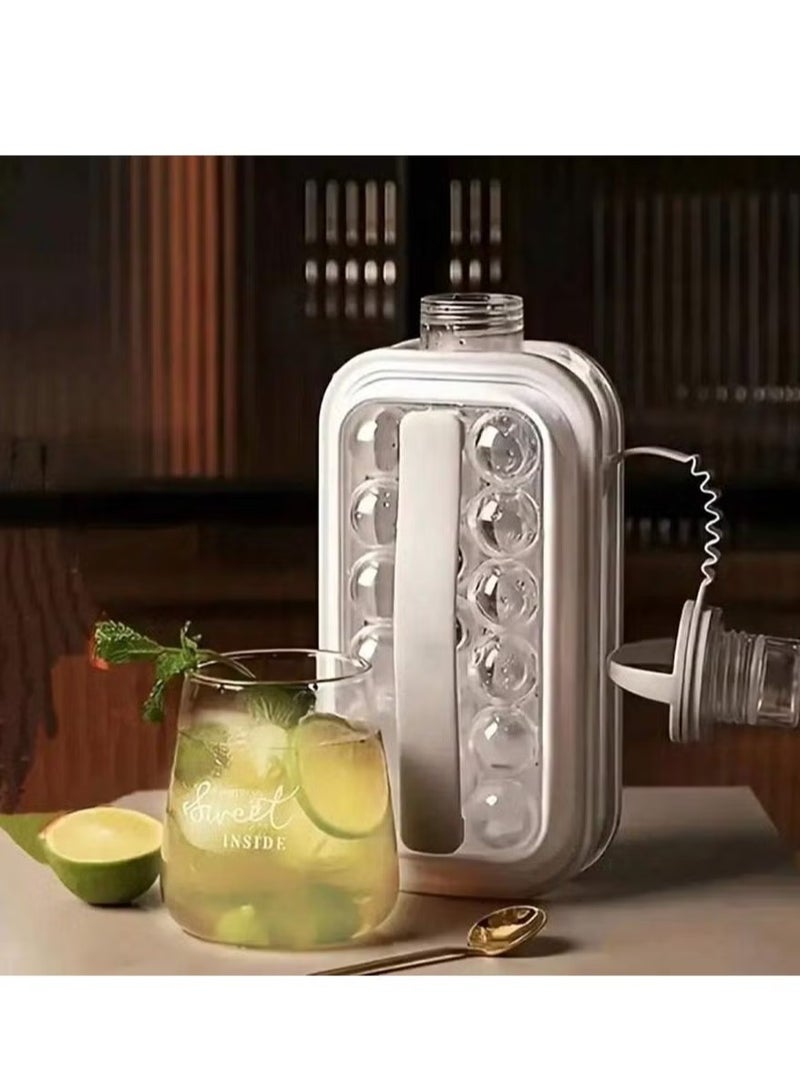 2-in-1 Portable Ice Ball Maker and Water Bottle Mold | BPA-Free | Quick Release Ice Cube Tray with 17 Grids | Ideal for Cocktails, Whiskey, Coffee, Travel, and Outdoor Activities