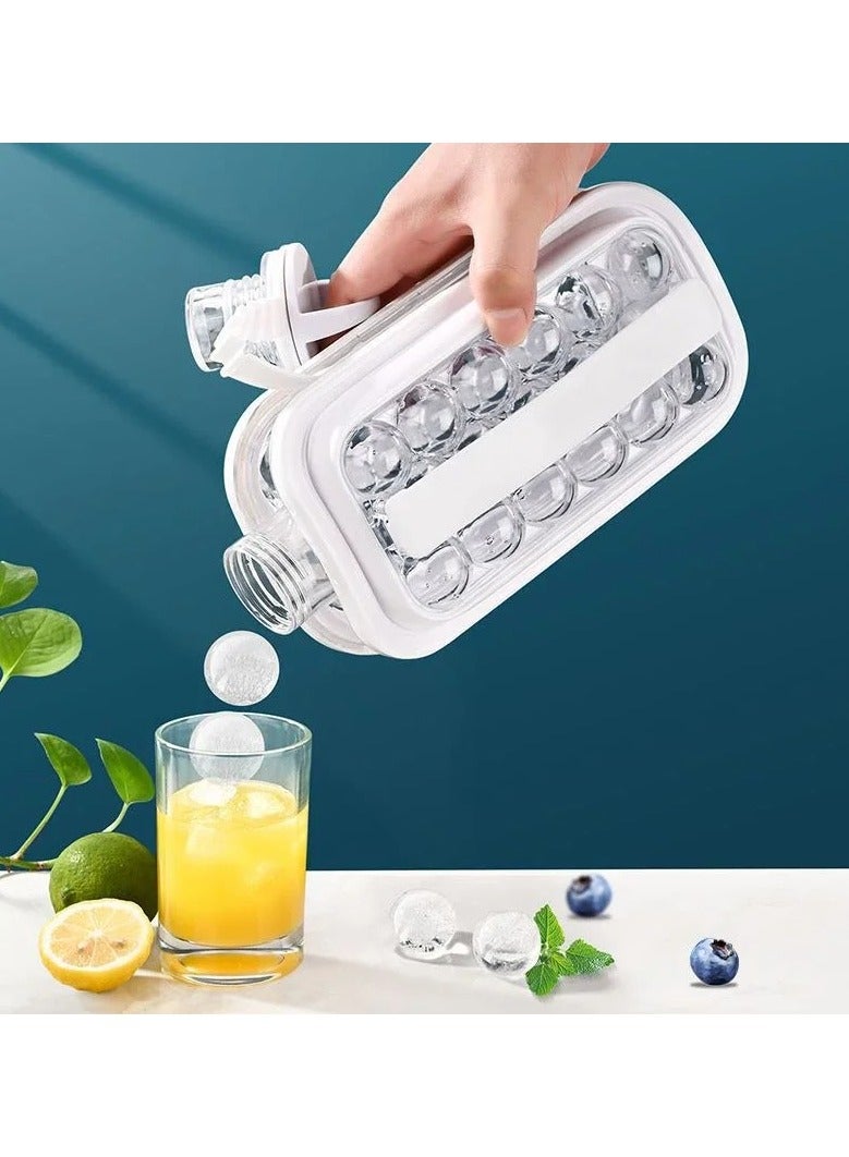 2-in-1 Portable Ice Ball Maker and Water Bottle Mold | BPA-Free | Quick Release Ice Cube Tray with 17 Grids | Ideal for Cocktails, Whiskey, Coffee, Travel, and Outdoor Activities