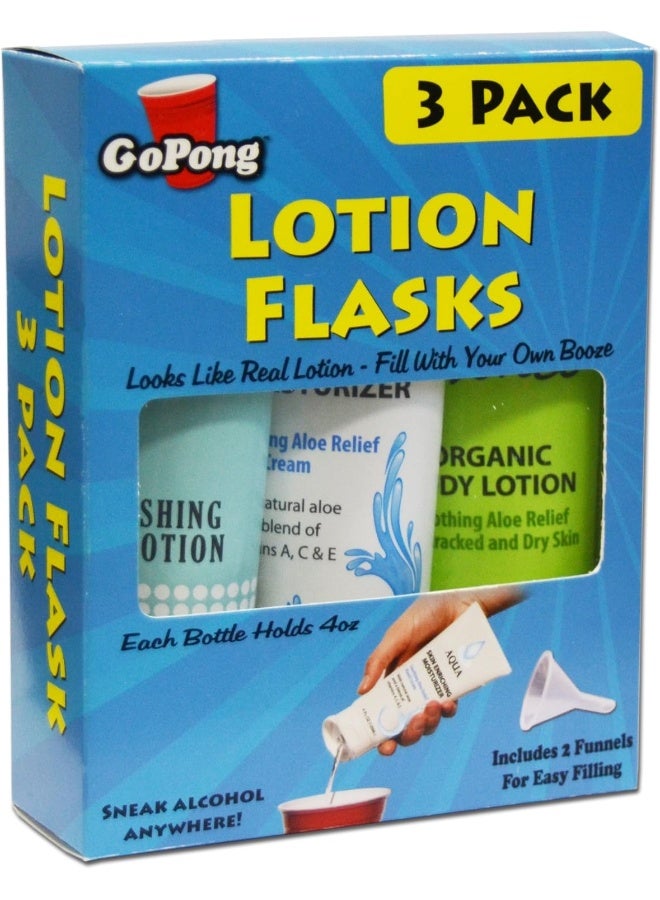 Gopong  Hidden Lotion Flask, Bring Anywhere, 4-Pack