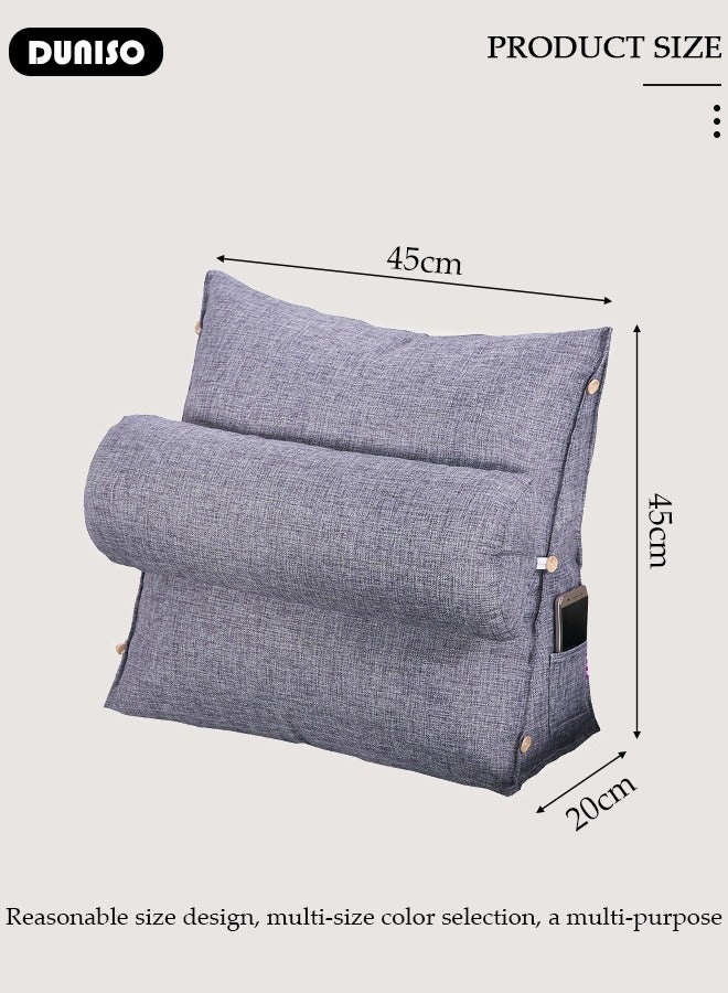 Triangle Back Pillow Neck Rest Pillow Sofa Bed Chair Back Support Wedge-shaped Pad Waist Neck Rest Pillow Bed Adult Backrest Lounge Triangle Back Cushion Back Support for Sitting Up in Bed