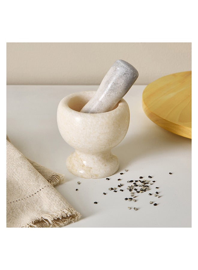 Mortar and Pestle Marble Set 14.5 x 12 x 11.5 cm