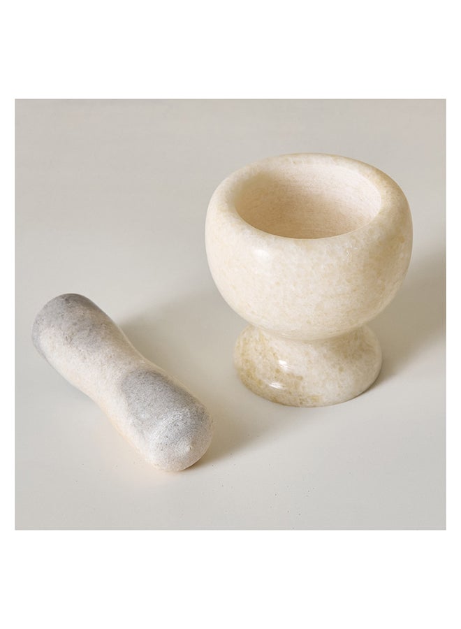 Mortar and Pestle Marble Set 14.5 x 12 x 11.5 cm