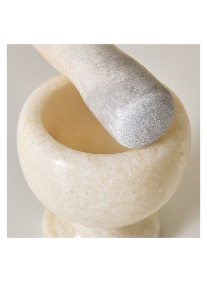 Mortar and Pestle Marble Set 14.5 x 12 x 11.5 cm