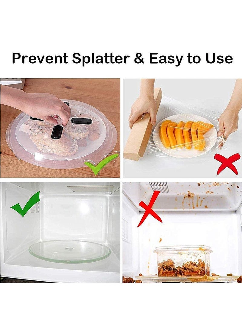Microwave Plate Cover with Weak Magnetic, New Microwave Lid Prevent Splatter Cover, 11.8 Inches, BPA Free Plate Serving Cover with Steam Vent (1 Pack)
