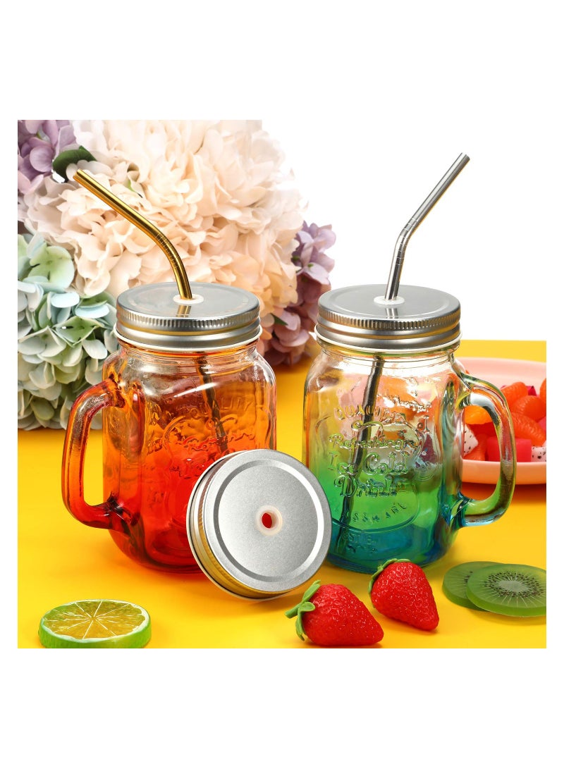 8 Pieces 70 Mm Stainless Steel Regular Mouth Canning Jar Lids With Straw Hole Leak Proof Reusable Silver Jar