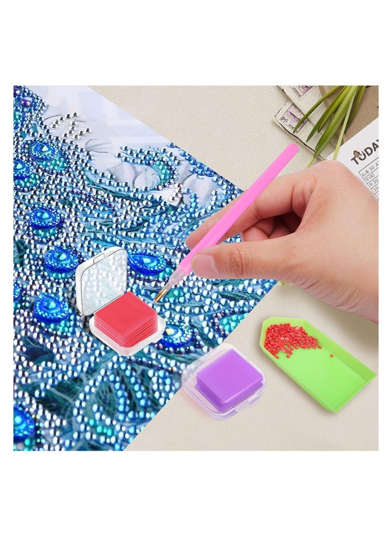 Diy Diamond Painting Glue Clay Set - 108 Pieces With Organizer Box - Embroidery Cross Stitch Drilling Mud - Diamond Painting Wax Tool Kit - 3 Colors Glue Clay For Accessories - 2.5 X 2.5 Cm