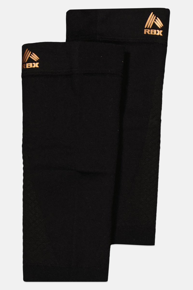 Men Ribbed Brand Logo Foot Sleeves, Black