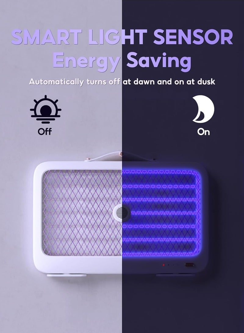 Bug Zapper with Light Sensor Indoor Mosquito Zapper with LED UV Light Rechargeable Mosquito Killer Lamp with Bait for Camping Patio Home Office