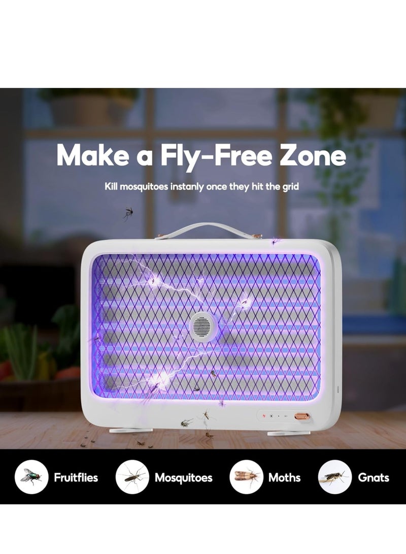 Bug Zapper with Light Sensor Indoor Mosquito Zapper with LED UV Light Rechargeable Mosquito Killer Lamp with Bait for Camping Patio Home Office