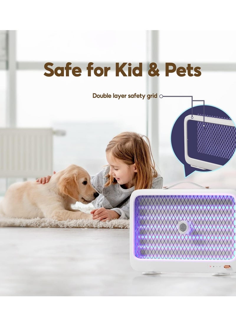 Bug Zapper with Light Sensor Indoor Mosquito Zapper with LED UV Light Rechargeable Mosquito Killer Lamp with Bait for Camping Patio Home Office