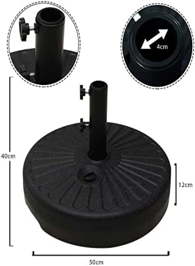 Yatai Heavy Duty Round Parasol Plastic Base For Umbrella Patio Sunshade Umbrella Stand - Garden Umbrella Base Water Or Sand Filled - Outdoor Umbrella Holder Stand 22L