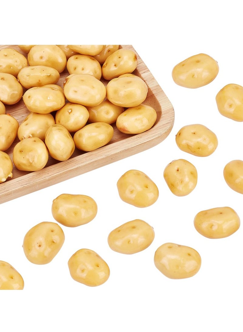 20pcs Mini Artificial Potatoes Lifelike Fake Potatoes Simulation Mini Vegetable for Home Kitchen Decoration