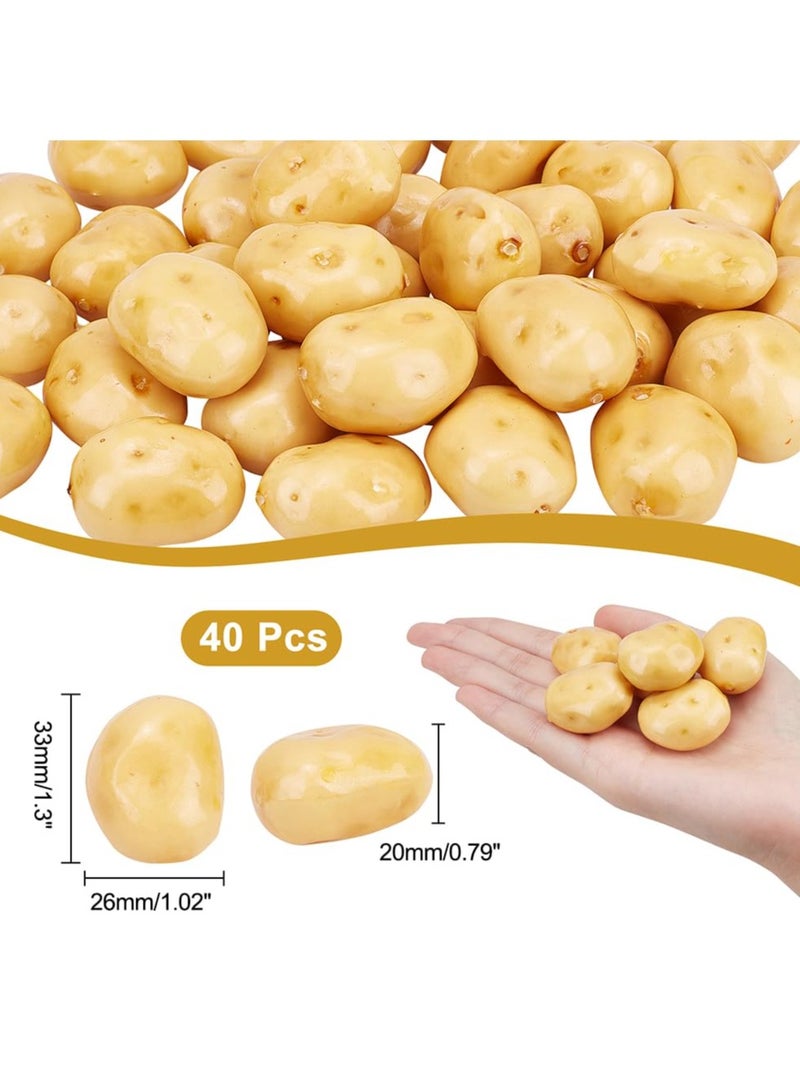 20pcs Mini Artificial Potatoes Lifelike Fake Potatoes Simulation Mini Vegetable for Home Kitchen Decoration