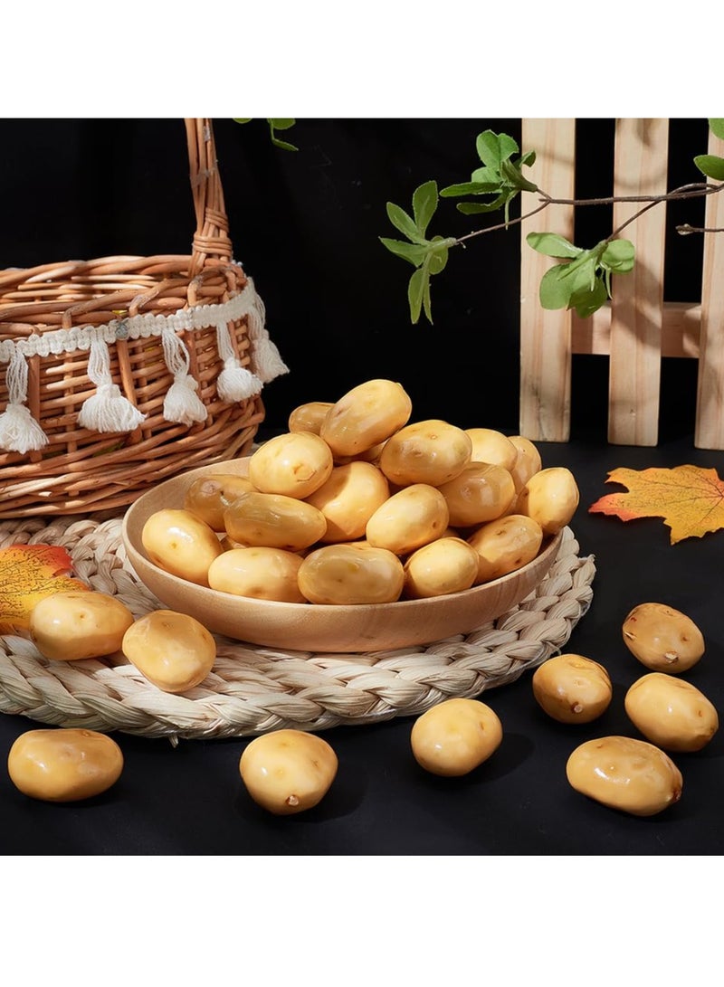 20pcs Mini Artificial Potatoes Lifelike Fake Potatoes Simulation Mini Vegetable for Home Kitchen Decoration