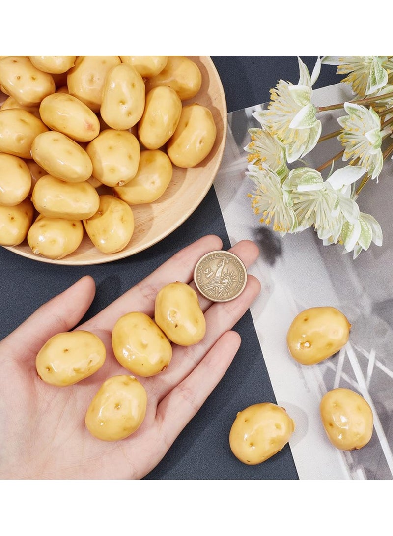 20pcs Mini Artificial Potatoes Lifelike Fake Potatoes Simulation Mini Vegetable for Home Kitchen Decoration