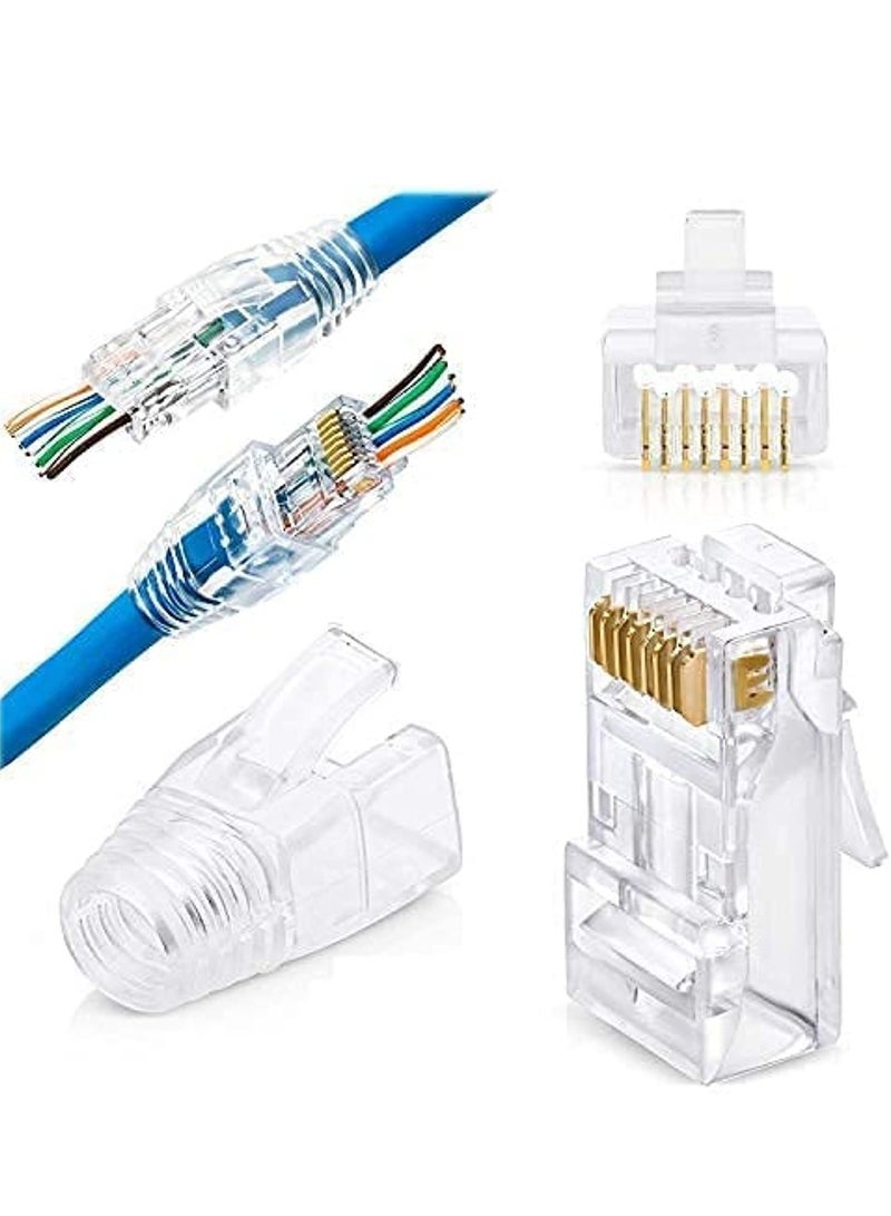 DKURVE Cat6 Pass Through Connectors  & Strain Relief Boots