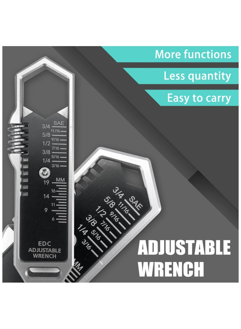 EDC adjustable Multifunctional wrench, pocket wrench, Bottle Opener, Universal Wrench, bolt action pen, Quick multitool pocket tools, Everyday Carry, Suitable for Home, Garage, Workshop