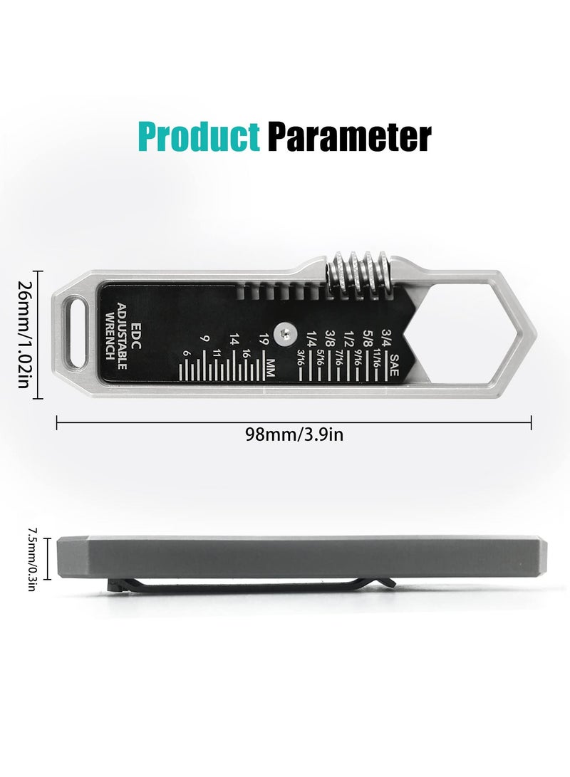 EDC adjustable Multifunctional wrench, pocket wrench, Bottle Opener, Universal Wrench, bolt action pen, Quick multitool pocket tools, Everyday Carry, Suitable for Home, Garage, Workshop