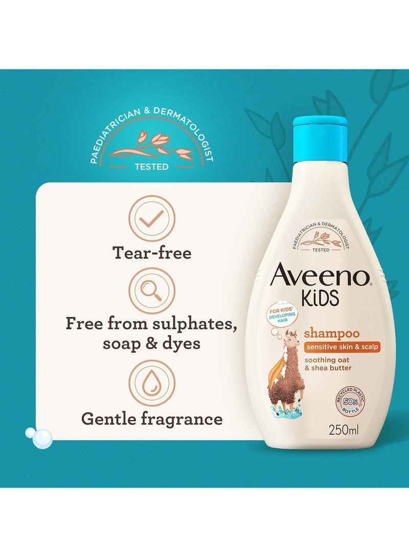 Aveeno Baby Kids Shampoo 250ml Enriched With Soothing Oat & Shea Butter, Childrens Shampoo Developed For Your Little Superhero