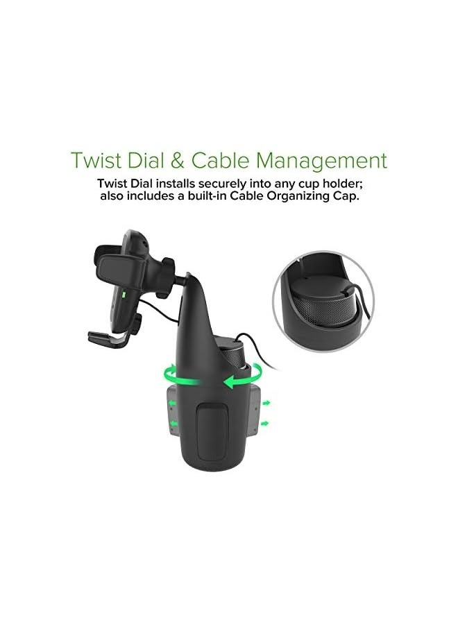 Auto Sense Qi Wireless Charging Car Charger Automatic Clamping Cup Holder Phone Mount For Iphone, Galaxy