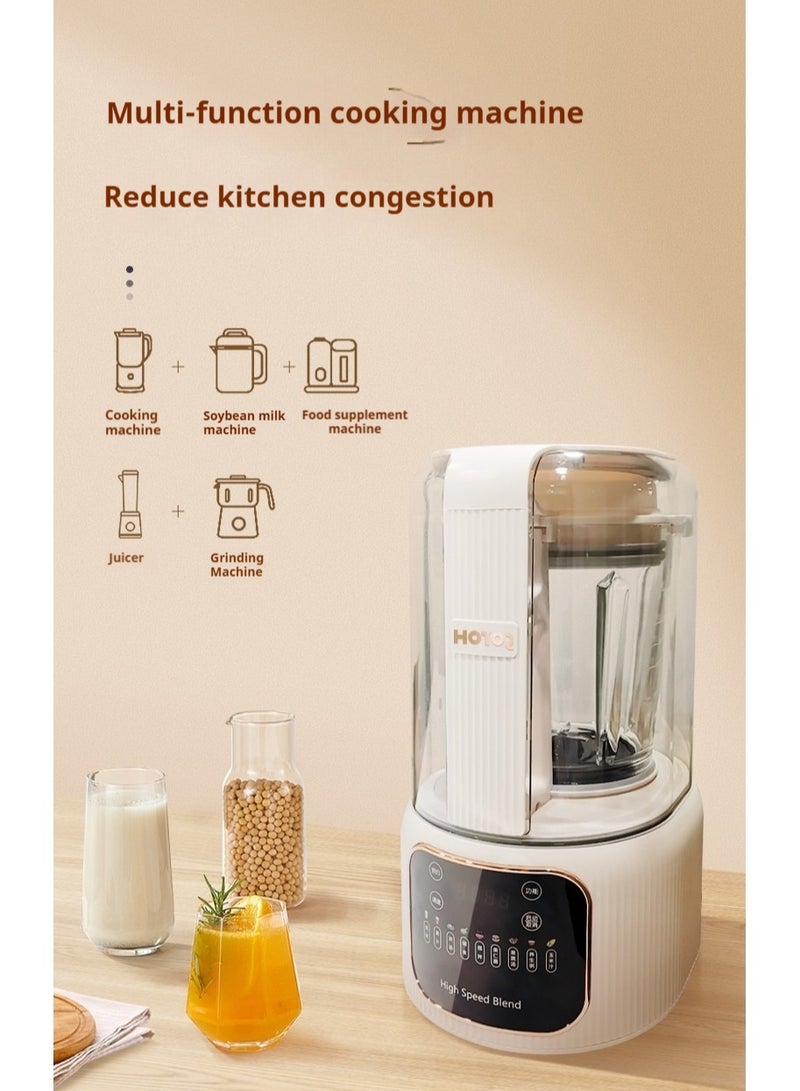 Electric Juicer Blender Mixer High Speed Blender Blender Smoothie Maker Soy Milk Machine With Grinder Mill, Chopper Mill, Ice Crush Function 1.65L White