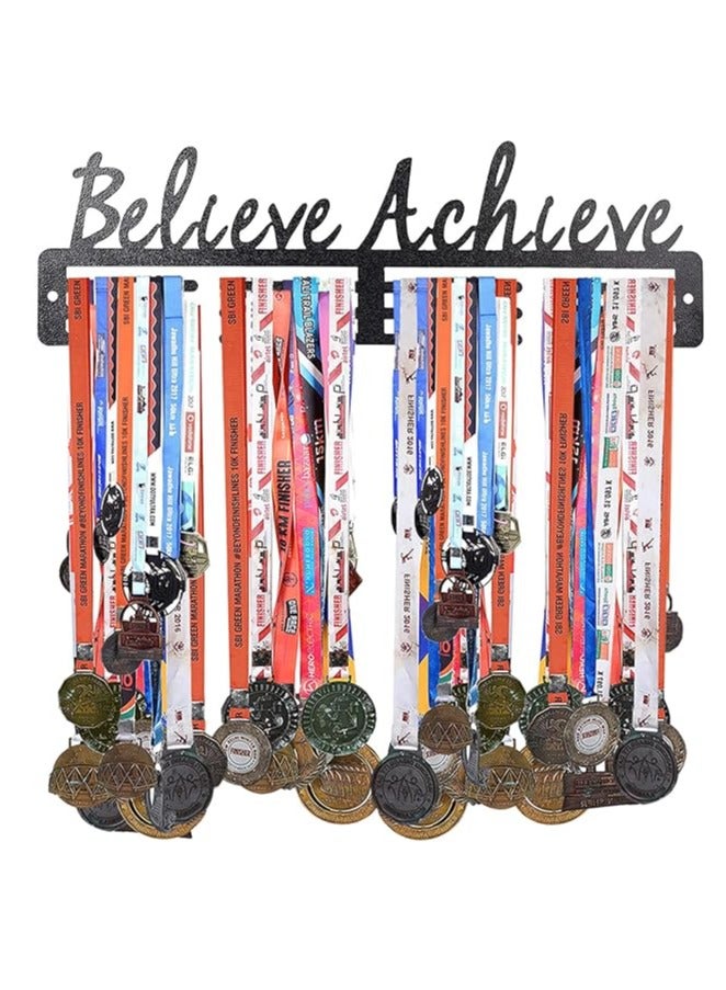 Medal Hangers for Wall | Medal Holder for Wall | Medal Display Case | Wall Mount Medal Frame Holds Upto 24-30 Medals Black