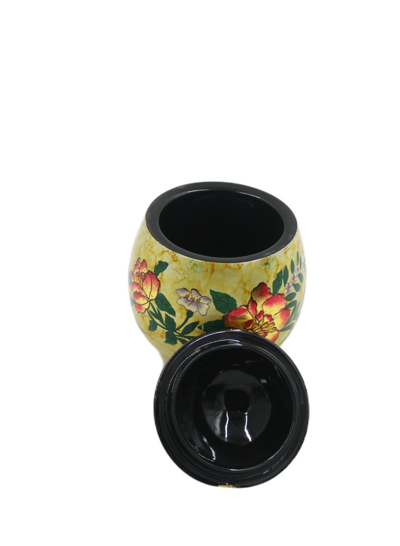 Vietnam Handmade Lacquer Painted Egg Shape Pot