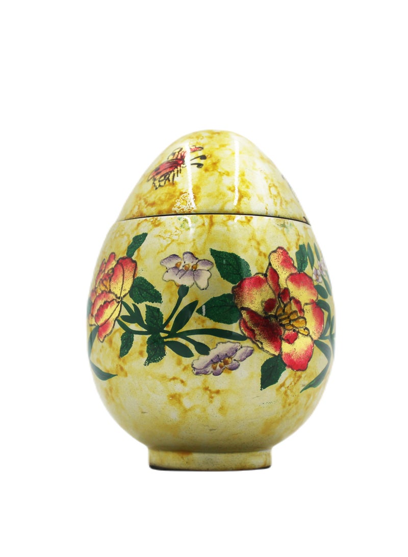 Vietnam Handmade Lacquer Painted Egg Shape Pot