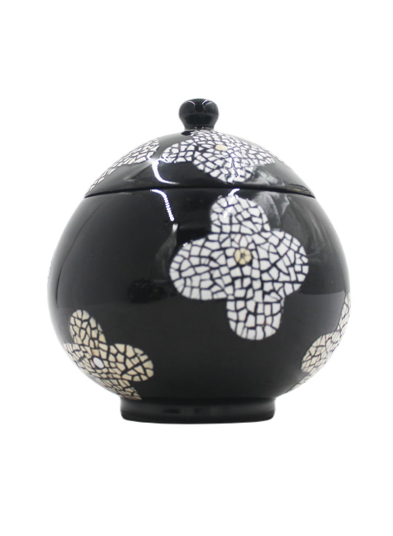 Vietnam Handmade Lacquer Painted Round Pot