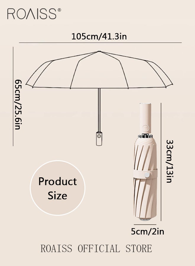 Unisex Full Automatic Umbrella Rain and Shine Dual Use Large Reinforced Thickened Portable Arc Umbrella for UV Protection Strong Rain Resistant and Windproof Parasol