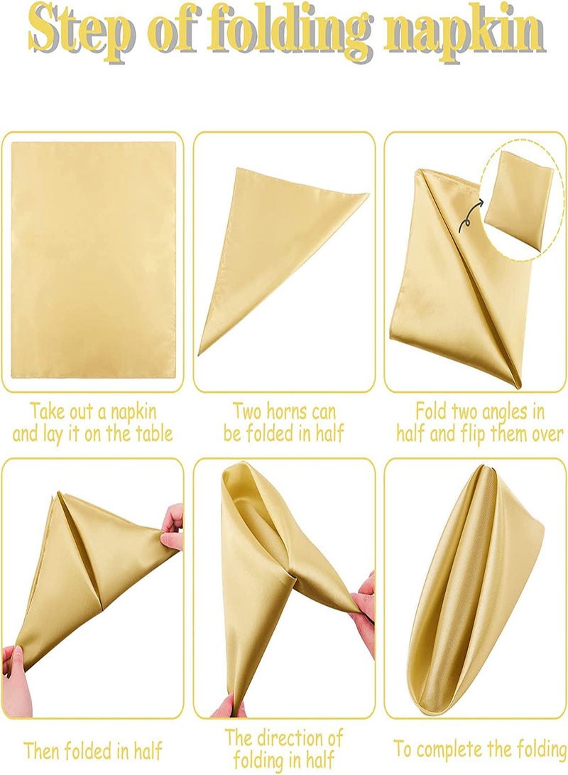 Elegant Satin Napkins Set 10 Pieces 17x17