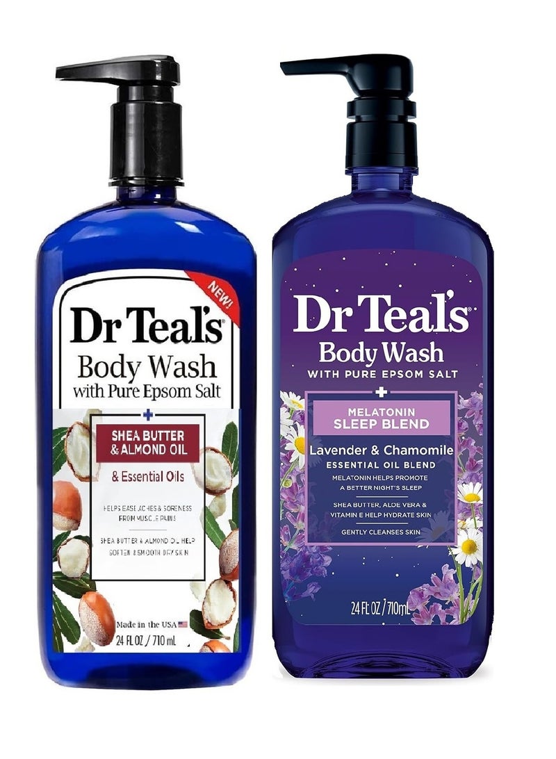 Body Wash with Pure Epsom Salt Shea Butter and Almond Oil.710 ml with Epsom Salt Sleep Blend with Melatonin 710 ml