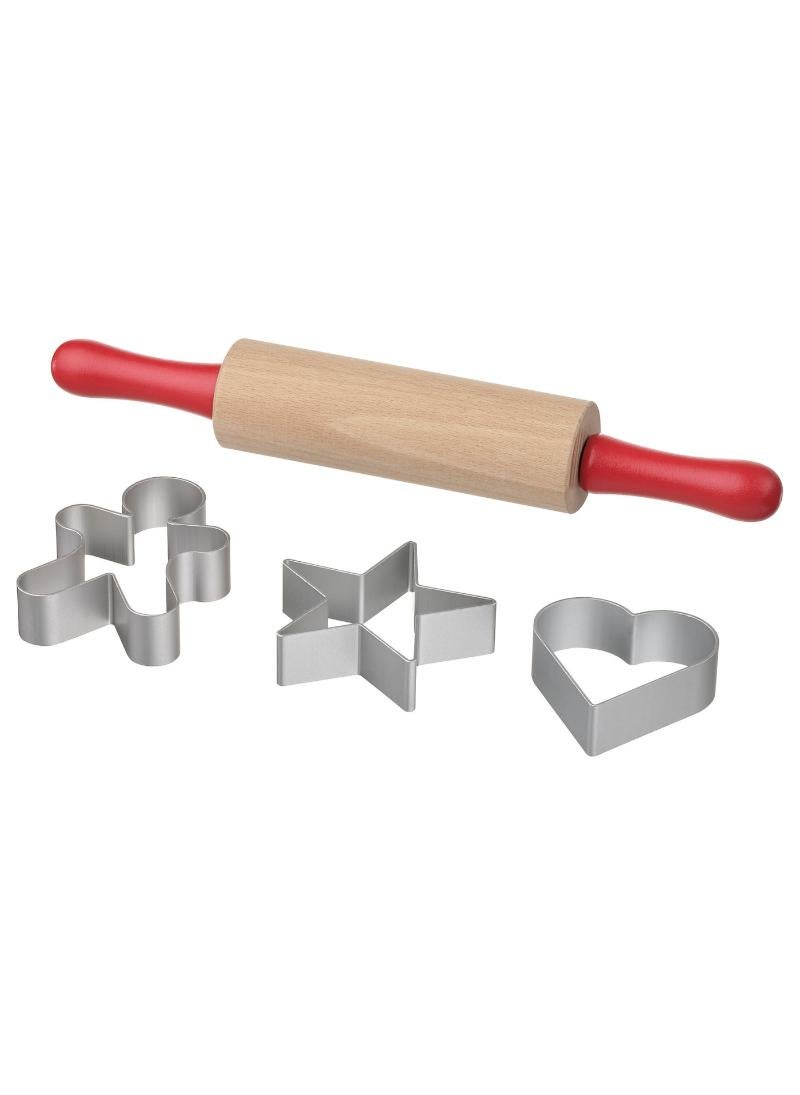 4 Piece Modelling Dough Toolset Multicolour