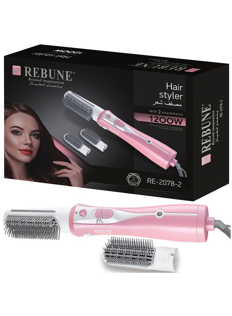 RE-2078-2 Hair Styler New Styling Hair Dryer Brush 1200 Watts Pink