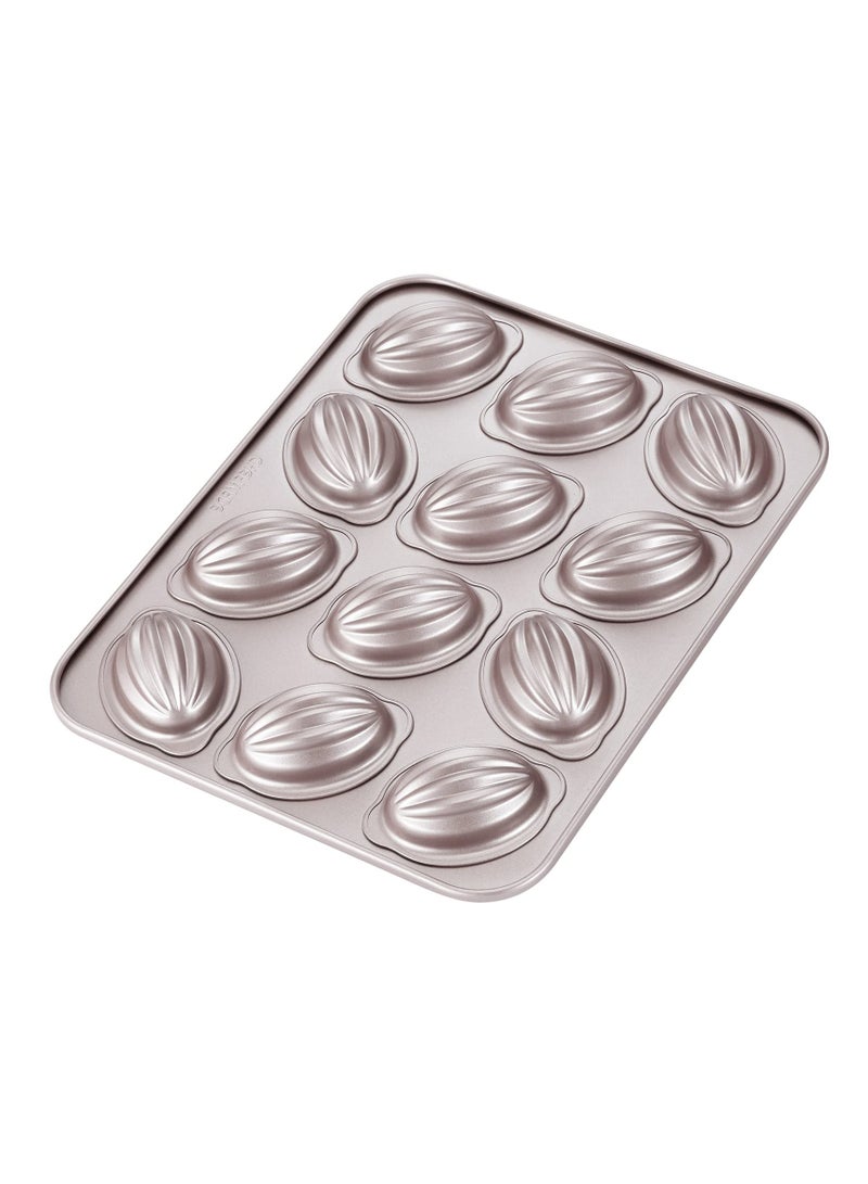 Cake Mold Muffin Cake Pan Non-Stick Rugby-Shaped Bakeware Mold Cake Pan For Oven Baking And Instant Pot Baking Mini Mold Cake Pan For Baking And Kitchen (12-Cavity Champagne Gold)