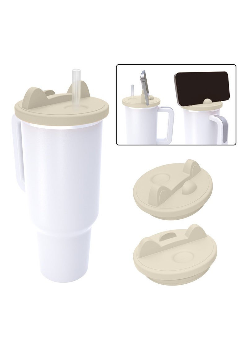 STANLEY 40OZ Cute Ears Shape Silicone Lid Leak-proof Sealed Water Cup Phone Holder