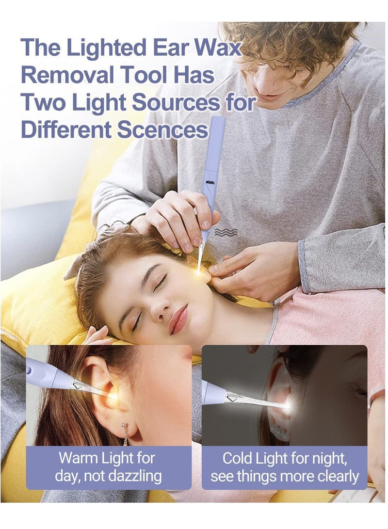 Ear Wax Removal Tool with Light, Kids Remover Cleaning Cleaner Built-in Storage Space Upgraded Light