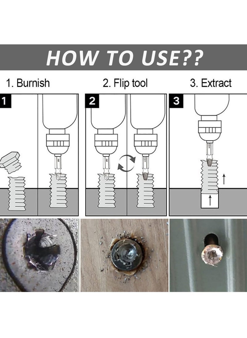 10 pcs Broken Screw Extractor Drill Bit, Alloy Steel Damaged Nut Extractor Bolt Screw Remover, Hexagonal Dismantling Extension Tool Set