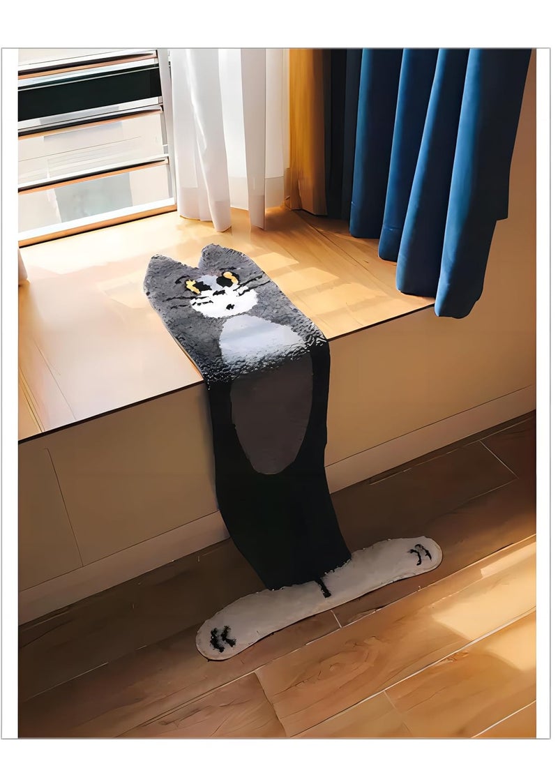 COOLBABY Cartoon Cat Rug Adorable Tom Cat Design, Soft Imitation Cashmere Material, Perfect for Stairs, Entryways, Bedrooms, and More (70 x 120 cm)