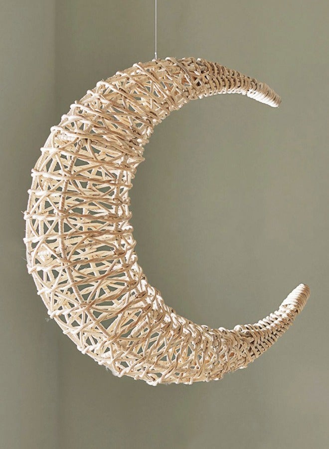 Rattan moon stars wall hanging decorations, children's room photography props wall decorations