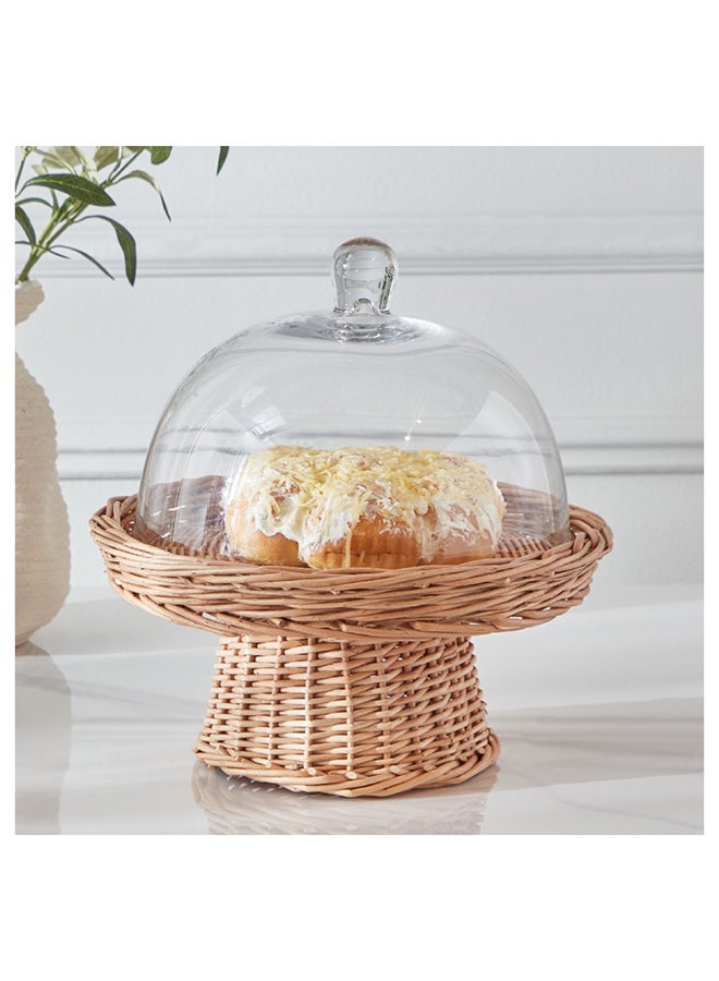 Minimalist 2-Piece Glass Cake Dome Set 27x21.8x27 cm