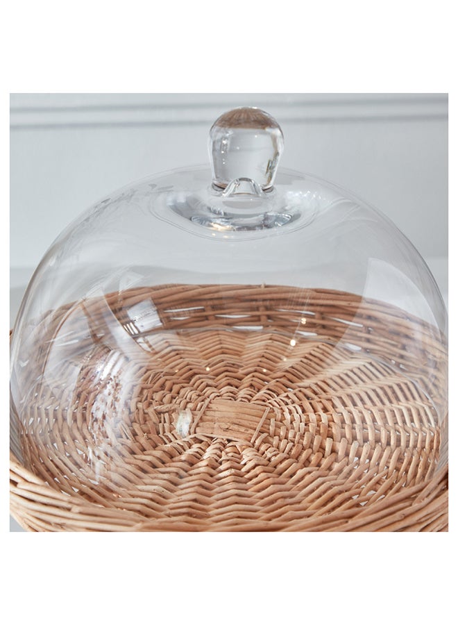 Minimalist 2-Piece Glass Cake Dome Set 27x21.8x27 cm