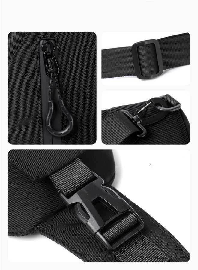Men's New Trendy Crossbody Bag,Korean Style Sports Carrying Bag,Shoulder Bag for Adults and Teenagers,Simple Waterproof Chest bag,Outdoor Bag(Black)