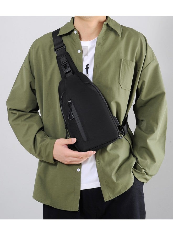 Men's New Trendy Crossbody Bag,Korean Style Sports Carrying Bag,Shoulder Bag for Adults and Teenagers,Simple Waterproof Chest bag,Outdoor Bag(Black)
