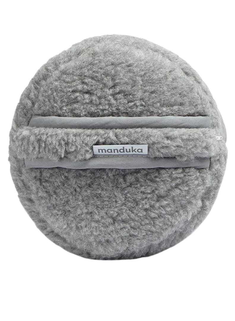 WOOL ROUND BOLSTER GREY STANDARD