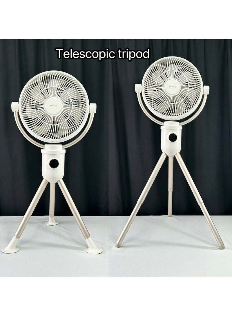 aISOLOVE Multi-Functional Rechargeable Portable Tripod Fan with Remote Control for Home, Hotel, Outdoor, Indoor, Camping and Travelling