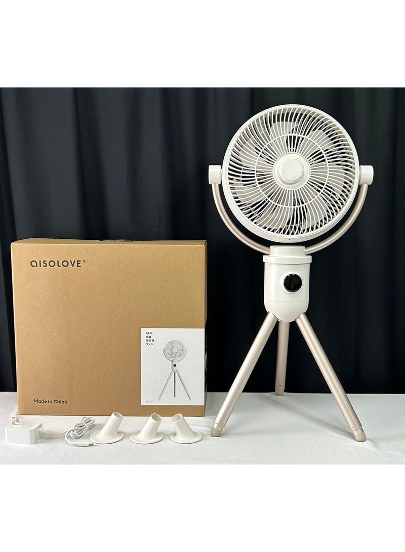 aISOLOVE Multi-Functional Rechargeable Portable Tripod Fan with Remote Control for Home, Hotel, Outdoor, Indoor, Camping and Travelling